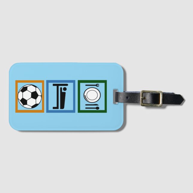Eat Sleep Play Soccer Sports Luggage Tag (Front Horizontal)