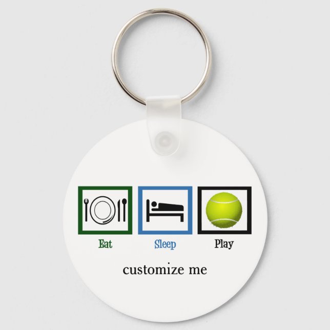 Eat Sleep Play Tennis Key Ring (Front)
