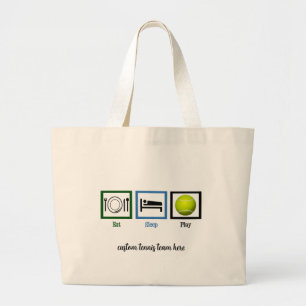 Eat Sleep Play Tennis Large Tote Bag