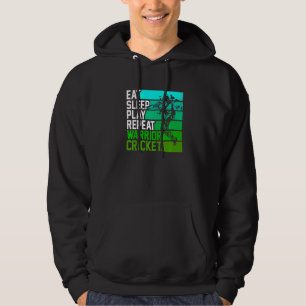 Eat Sleep Play Warrior Cricket Cricket Player Cr Hoodie