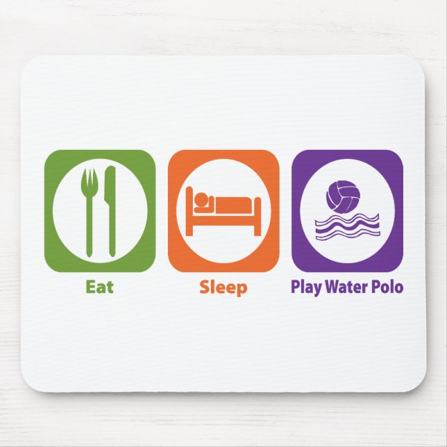 Eat Sleep Play Water Polo Mouse Mat (Front)