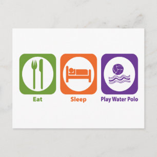 Eat Sleep Play Water Polo Postcard