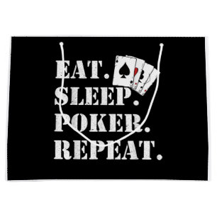 Eat Sleep Poker Repeat Casino Saying Poker Large Gift Bag