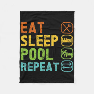 Eat Sleep Pool Repeat Pool Snooker Player Billiard Fleece Blanket