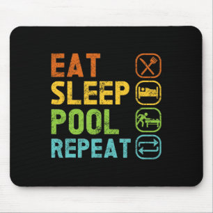 Eat Sleep Pool Repeat Pool Snooker Player Billiard Mouse Mat