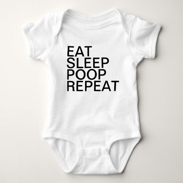 Eat Sleep Poop Repeat Baby Bodysuit (Front)