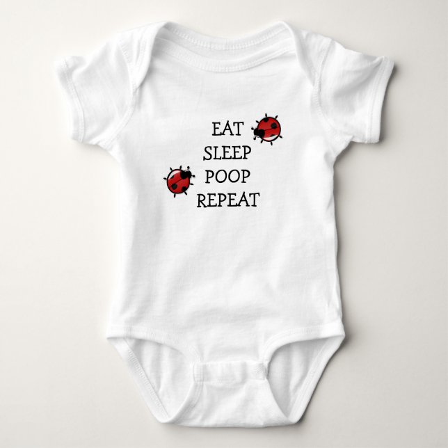 Eat Sleep Poop Repeat Baby Bodysuit (Front)
