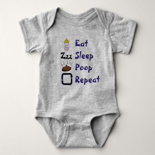 Eat Sleep Poop Repeat Baby Bodysuit