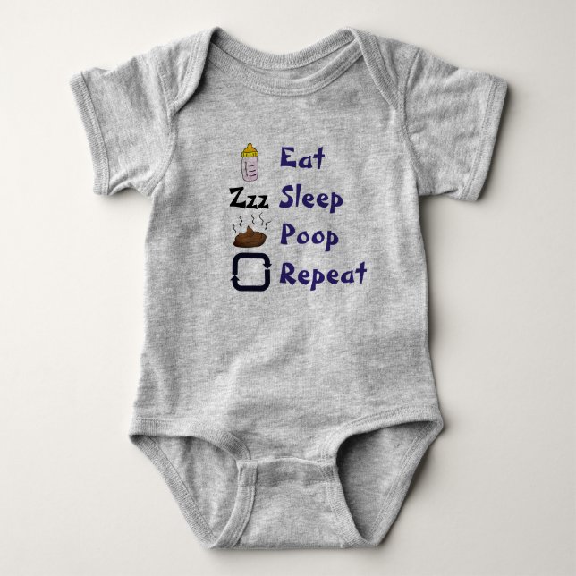 Eat Sleep Poop Repeat Baby Bodysuit (Front)