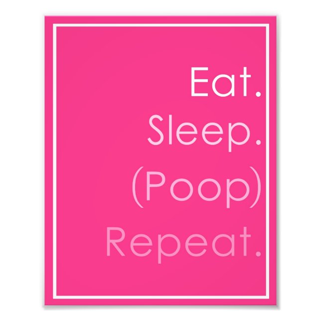Eat Sleep Poop Repeat Baby Nursery Art Photo Print (Front)