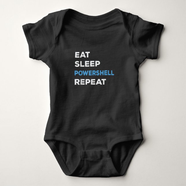 Eat Sleep Powershell Repeat - Men Women Baby Bodysuit (Front)
