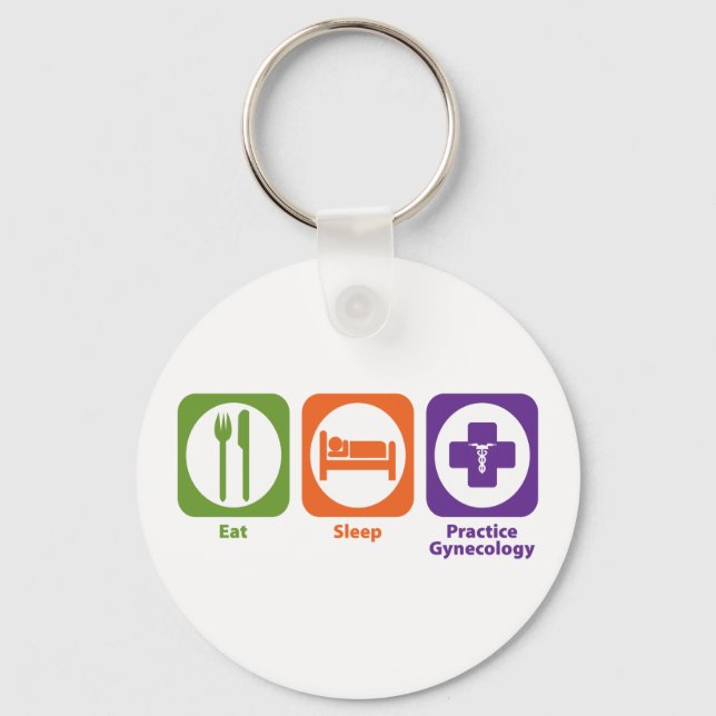 Eat Sleep Practice Gynaecology Key Ring (Front)