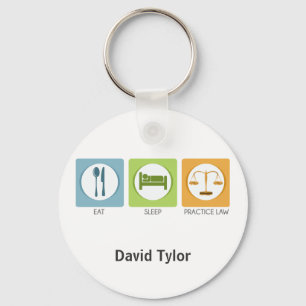 Eat sleep, practice law key ring