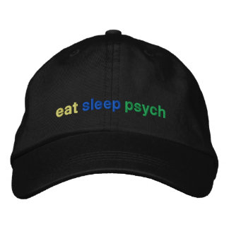 eat, sleep, psych embroidered hat