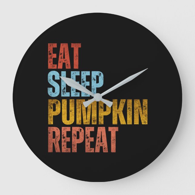 EAT SLEEP PUMPKIN REPEAT LARGE CLOCK (Front)