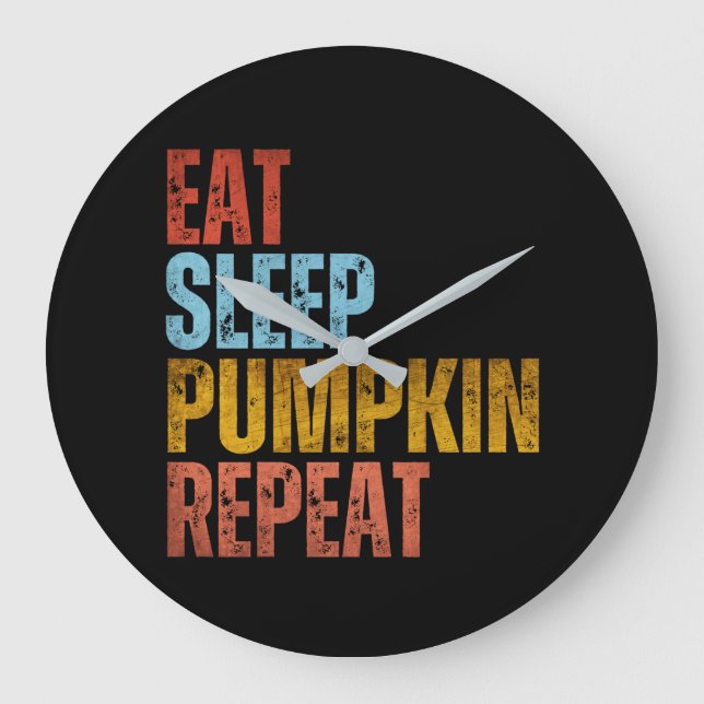 EAT SLEEP PUMPKIN REPEAT LARGE CLOCK (Front)