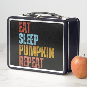 EAT SLEEP PUMPKIN REPEAT METAL LUNCH BOX