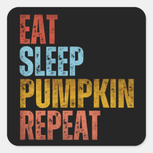 EAT SLEEP PUMPKIN REPEAT SQUARE STICKER