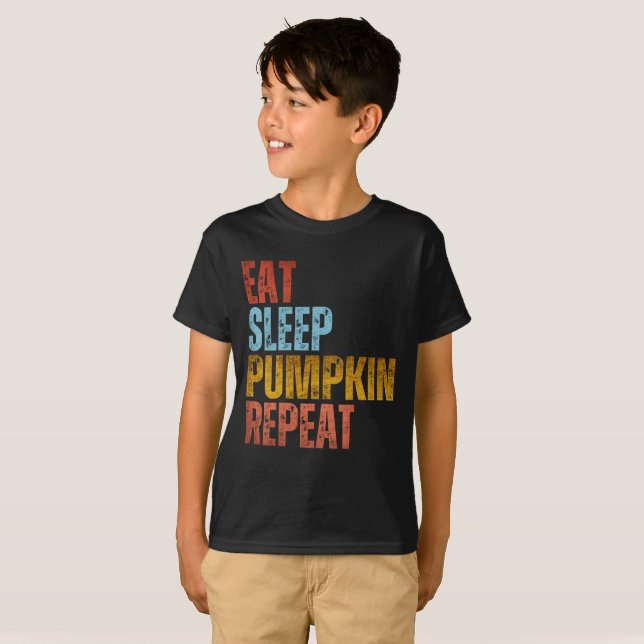 EAT SLEEP PUMPKIN REPEAT T-Shirt (Front Full)