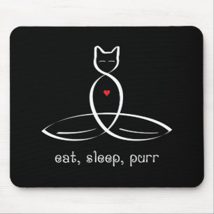 Eat Sleep Purr - Fancy style text. Mouse Mat