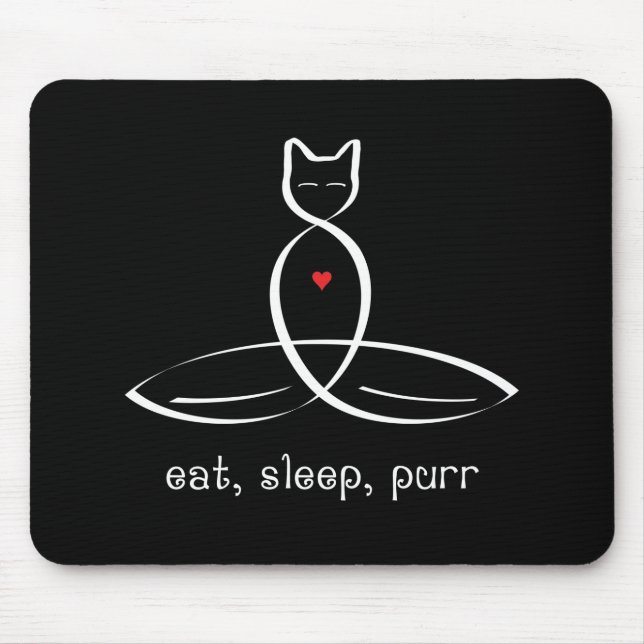 Eat Sleep Purr - Fancy style text. Mouse Mat (Front)