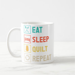 Eat Sleep Quilt Repeat Quilting Sewing Knitting Qu Coffee Mug
