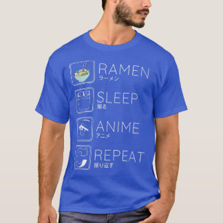 Eat Sleep Ramen Anime Noodles Kawaii Japanese Sket T-Shirt