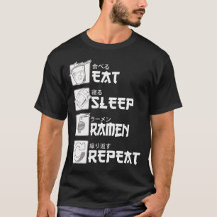 Eat Sleep Ramen Repeat Japanese Noodles Anime Girl T-Shirt