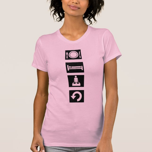 Eat, Sleep, Rave, Repeat. T-Shirt (Front)