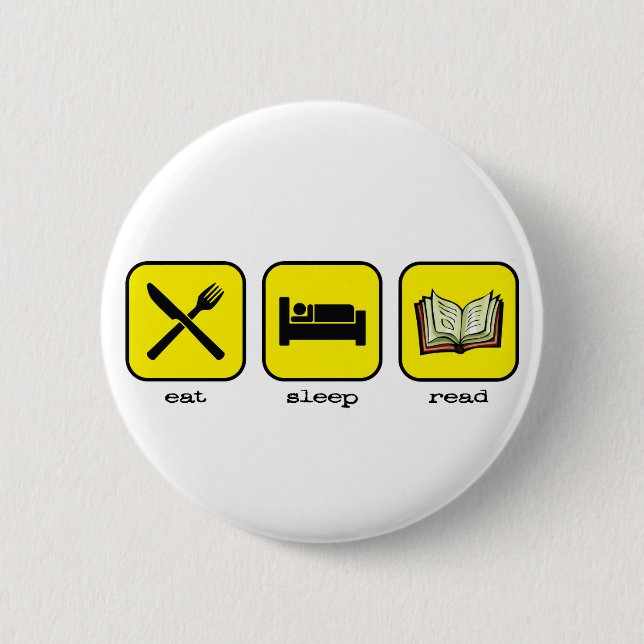 Eat Sleep Read 6 Cm Round Badge (Front)