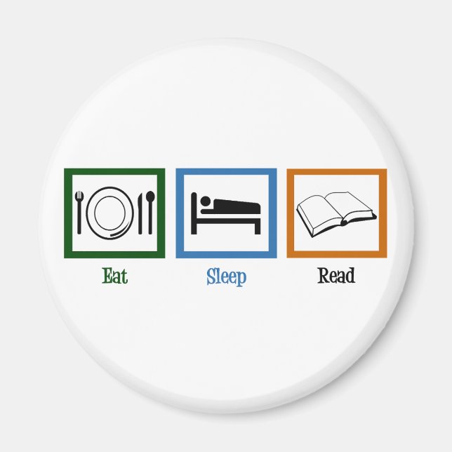 Eat Sleep Read Books Funny Bookworm Magnet (Front)