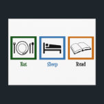 Eat Sleep Read Books Funny Bookworm Postcard<br><div class="desc">This makes a great education gift for a child,  a teacher,  or someone who just loves a good book. A bookworm always does well in school!</div>