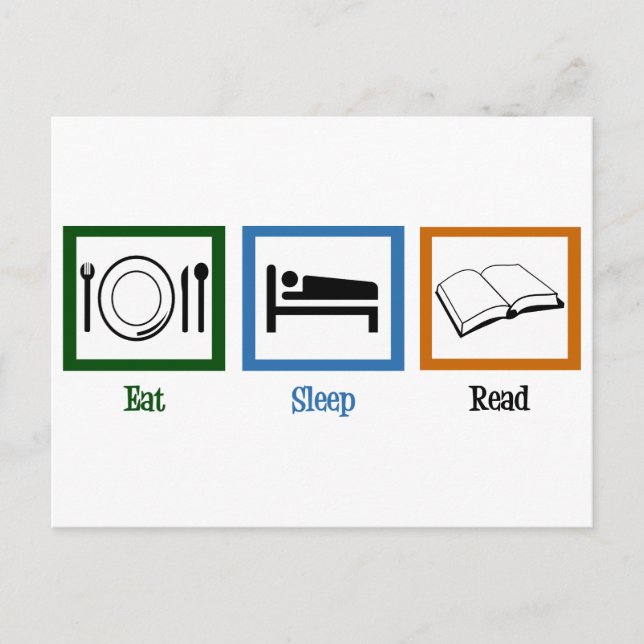 Eat Sleep Read Books Funny Bookworm Postcard (Front)