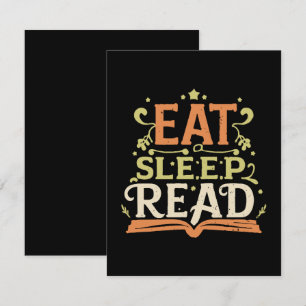 Eat Sleep Read, Funny Reading RSVP Card