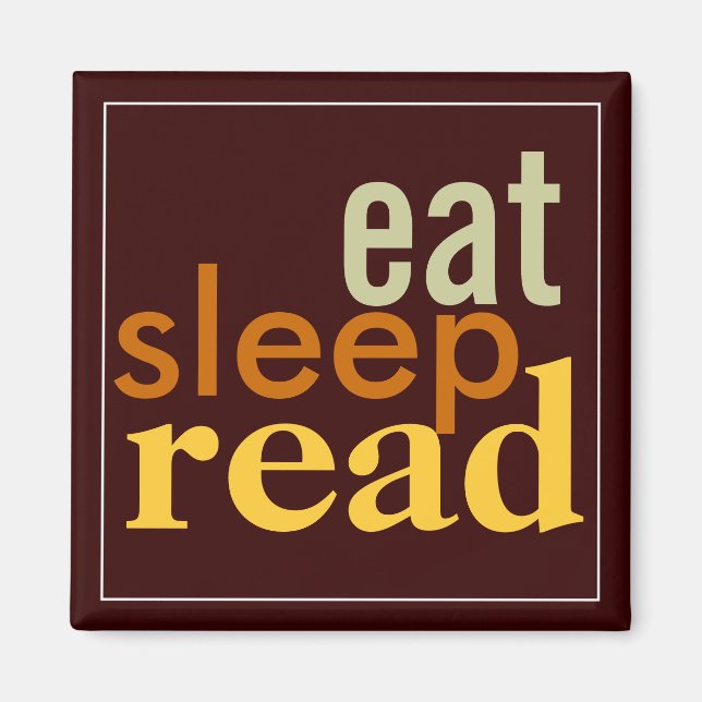 Eat Sleep Read Muted Colours Magnet (Front)