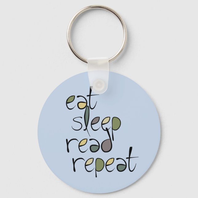 Eat, Sleep, Read, Repeat Key Ring (Front)