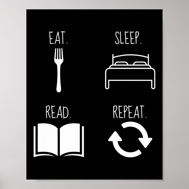 Eat. Sleep. Read. Repeat. Poster (Front)