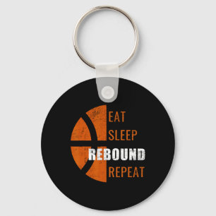 Eat Sleep Rebound Repeat Fun Basketball Men Women Key Ring