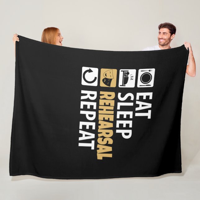 Eat Sleep Rehearsal Repeat Fleece Blanket (In Situ)