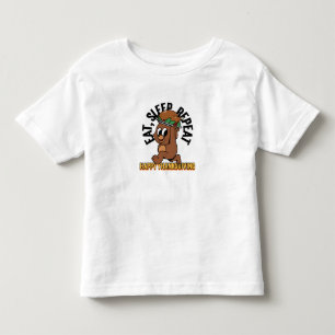 Eat Sleep Repeat Happy Thanksgiving Toddler Tee