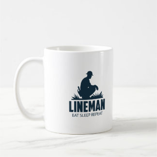 Eat Sleep Repeat lineman Dad Funny gift Coffee Mug