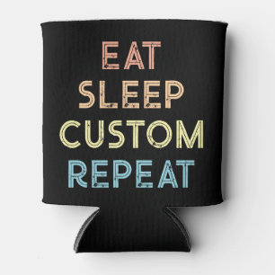 Eat Sleep Repeat Personalised Gift Can Cooler
