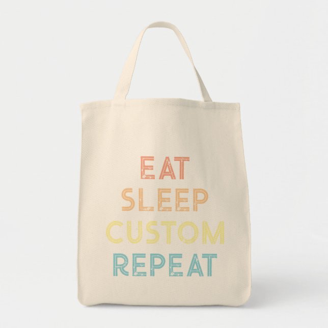 Eat Sleep Repeat Personalised Gift  Tote Bag (Front)