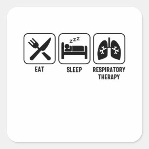 Eat. Sleep. Respiratory Therapy Square Sticker