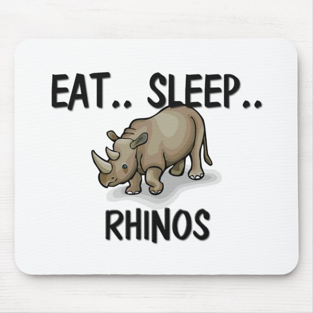 Eat Sleep RHINOS Mouse Mat (Front)