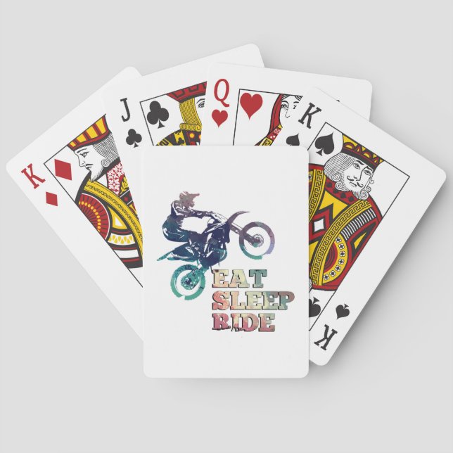 Eat Sleep Ride Dirt Bike Playing Cards (Back)