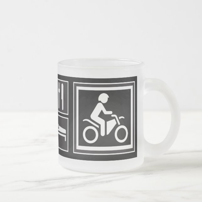 Eat. Sleep. RIDE! Frosted Glass Coffee Mug (Right)