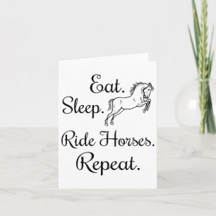 Eat Sleep Ride Horses Repeat Horseback Riding Love Card