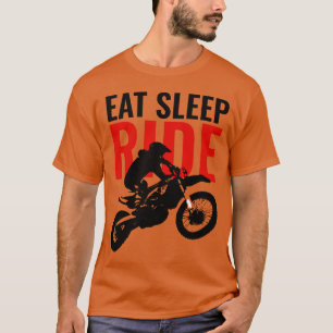 Eat Sleep Ride Motocross Motorcycle Sport Pop Art T-Shirt