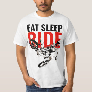 Eat Sleep Ride Motocross Motorcycle Sport Pop Art T-Shirt